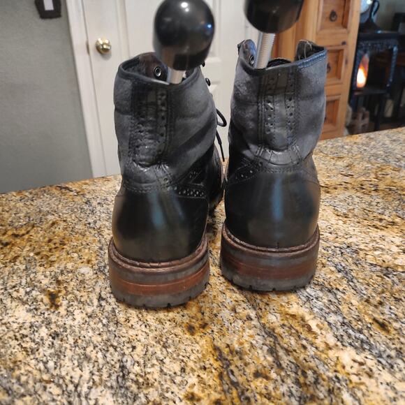 Johnston & Murphy Black Chukka Oxford Leather Boots Sz 11 Shearling Sheep Skin main image 6